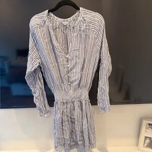Rails Blue and White Striped Long Sleeve Dress